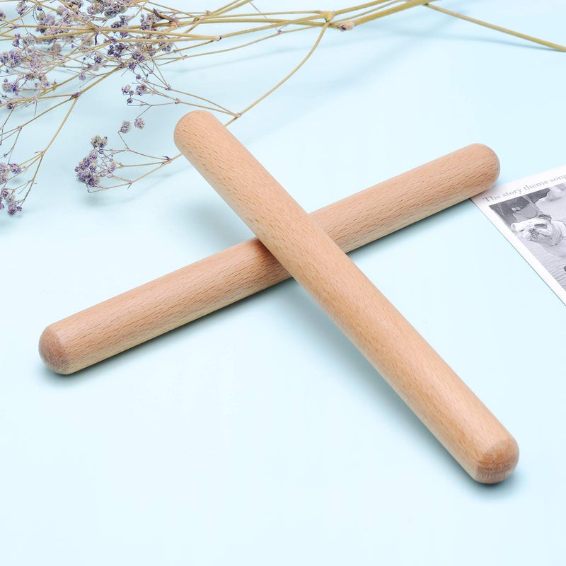 Mihey 8 Pairs (16 Packs) Classical Wood Claves Musical Percussion Instrument, 8 Inch Natural Hardwood Rhythm Sticks with 2 Carry Bags - Image 5